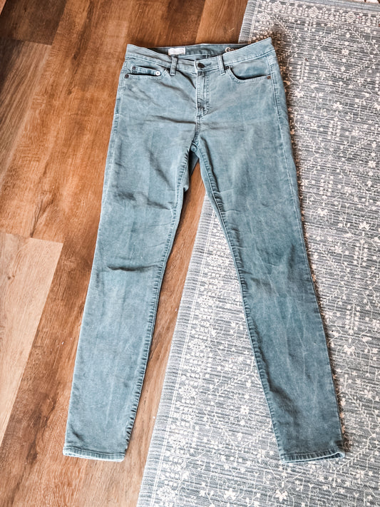 Green Skinny Corduroy Pants 29/8