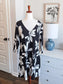 Black White Floral Dress L