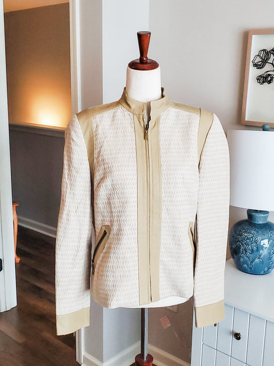 Tan Textured Blazer Jacket 12