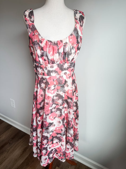 Pink Black White Dress L