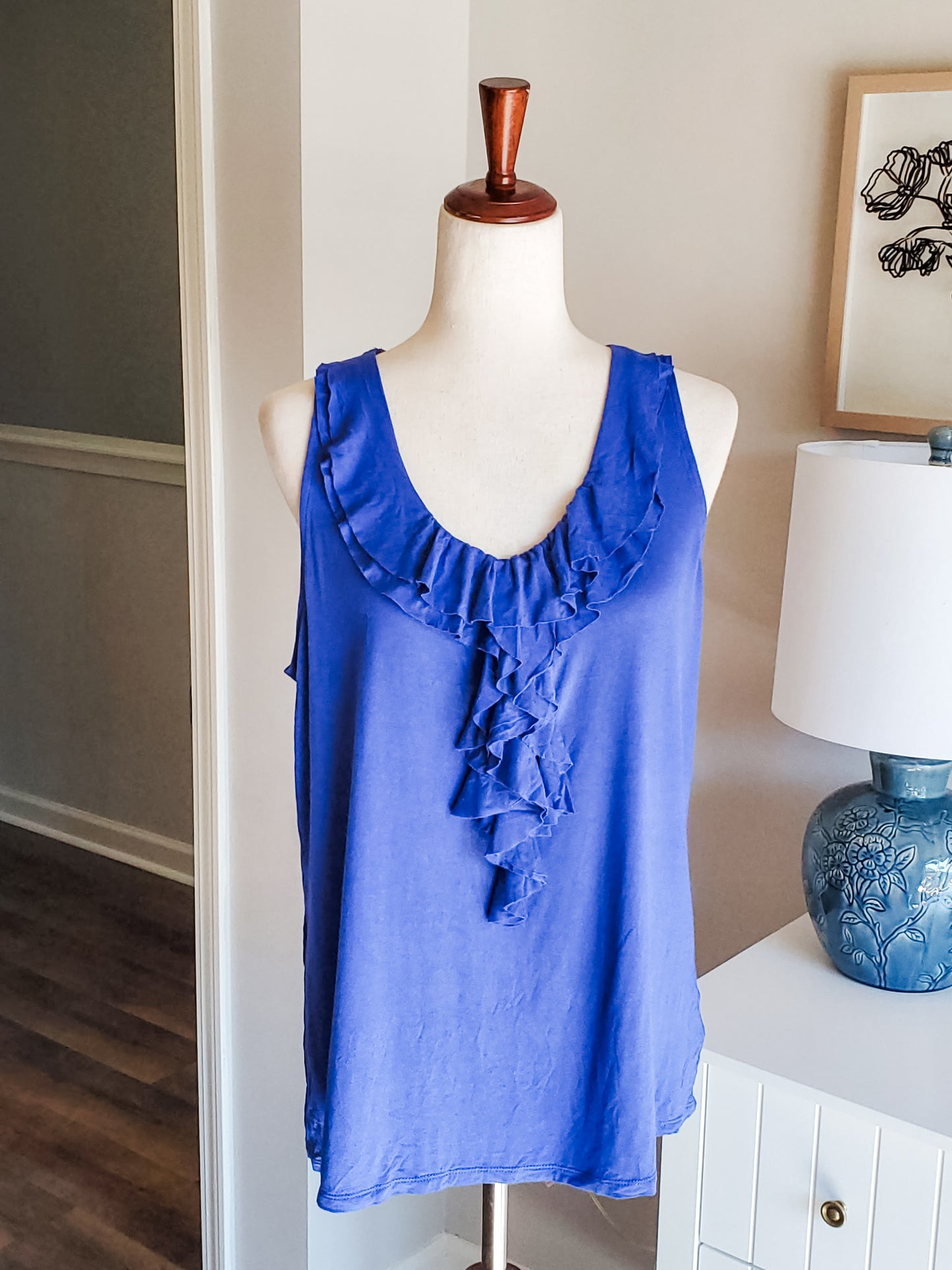 Purple Ruffled Tank XXL