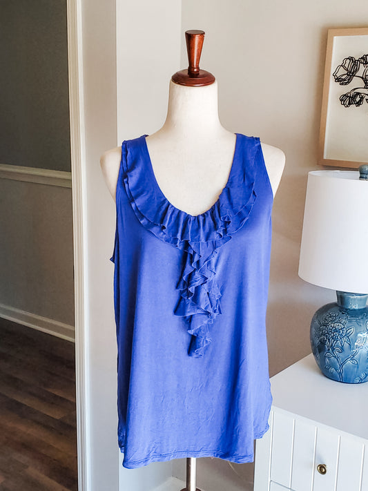 Purple Ruffled Tank XXL