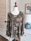 NWT Green Floral Top L