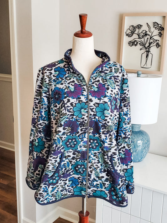 Gray Floral Jacket L