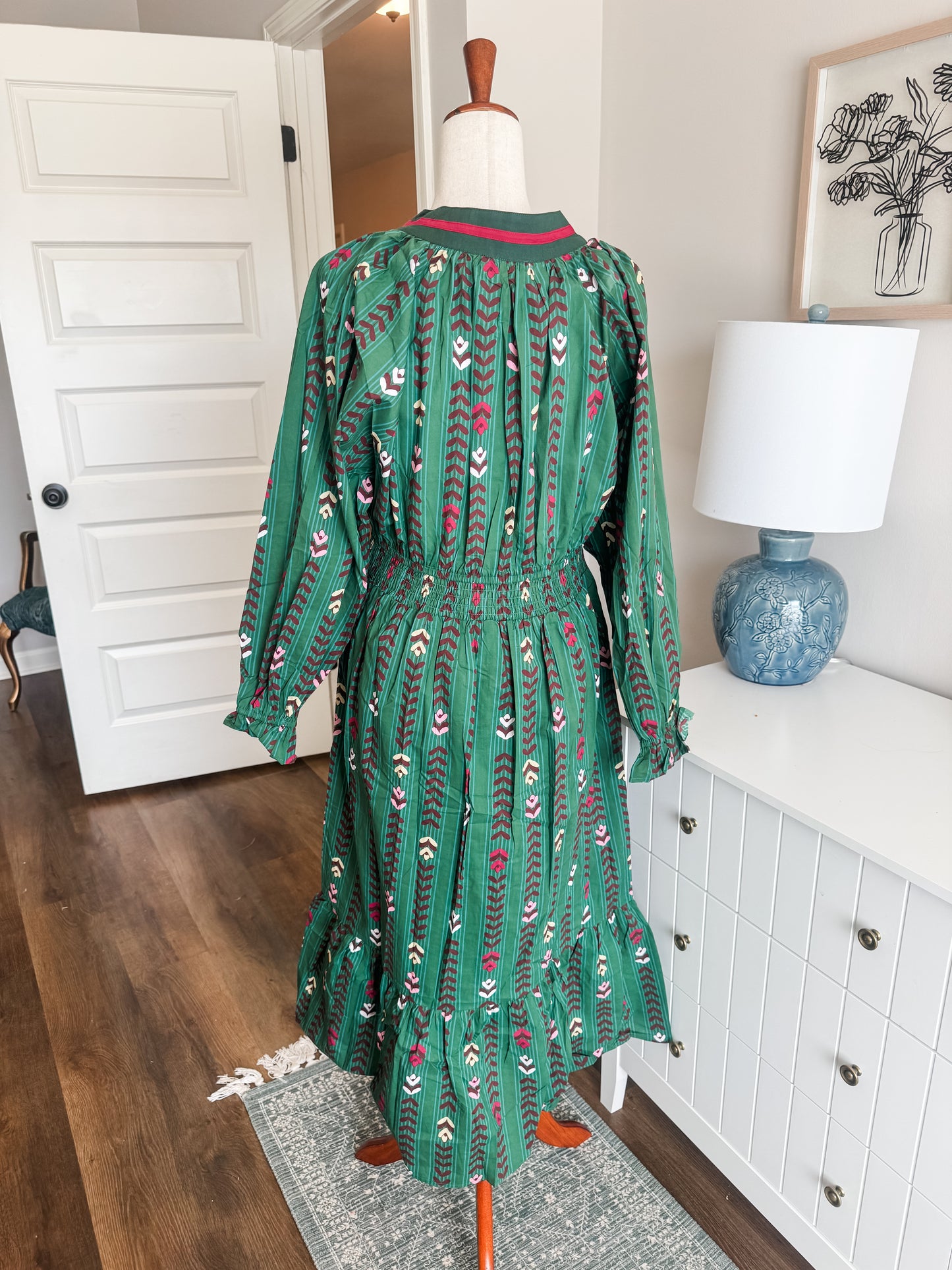 NEW Forest Green Print Dress