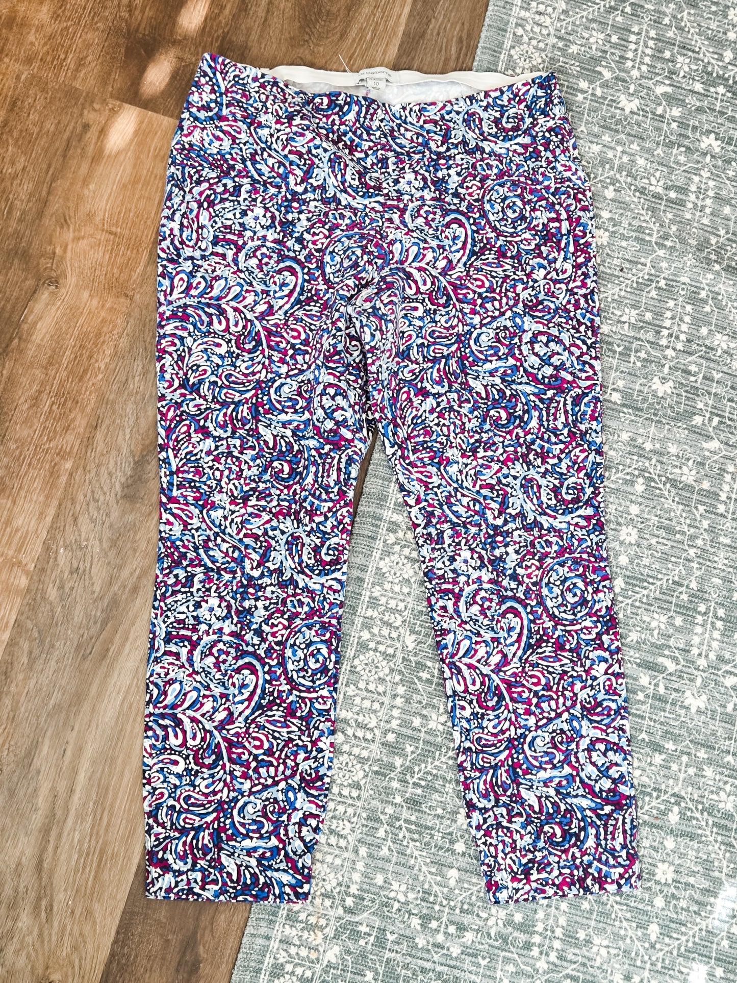 Blue Purple Print Pants 10