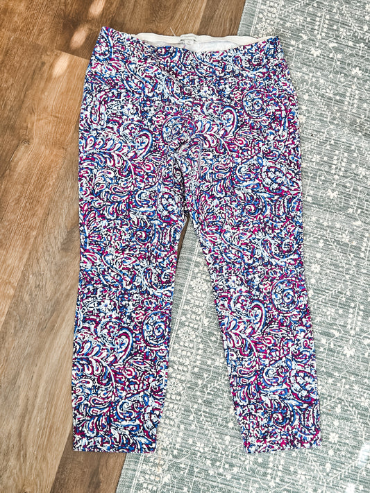 Blue Purple Print Pants 10