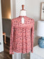 Pink Floral Keyhole Top XS