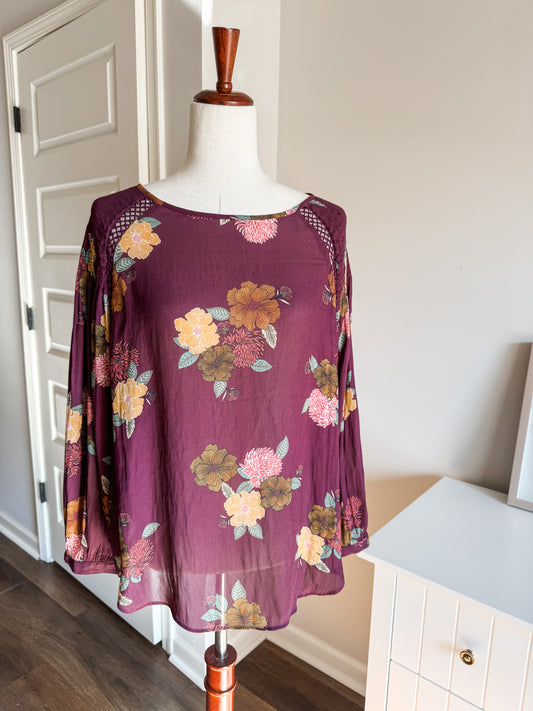 Purple Floral Top XL