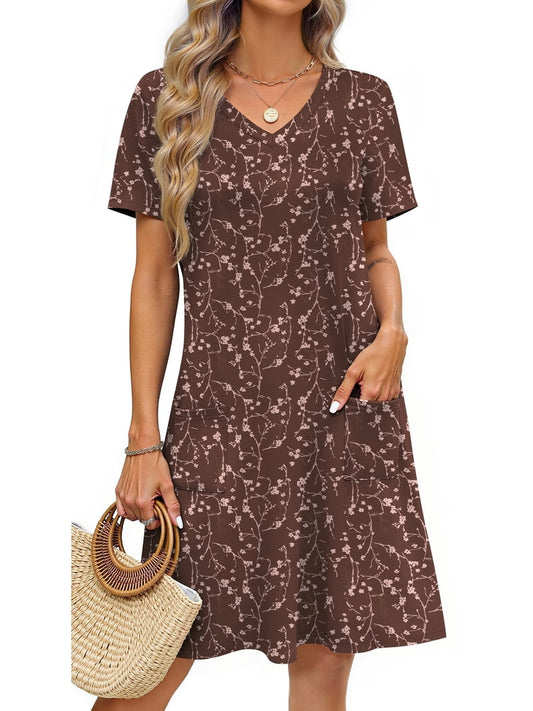 NWT Brown Floral Dress 2X