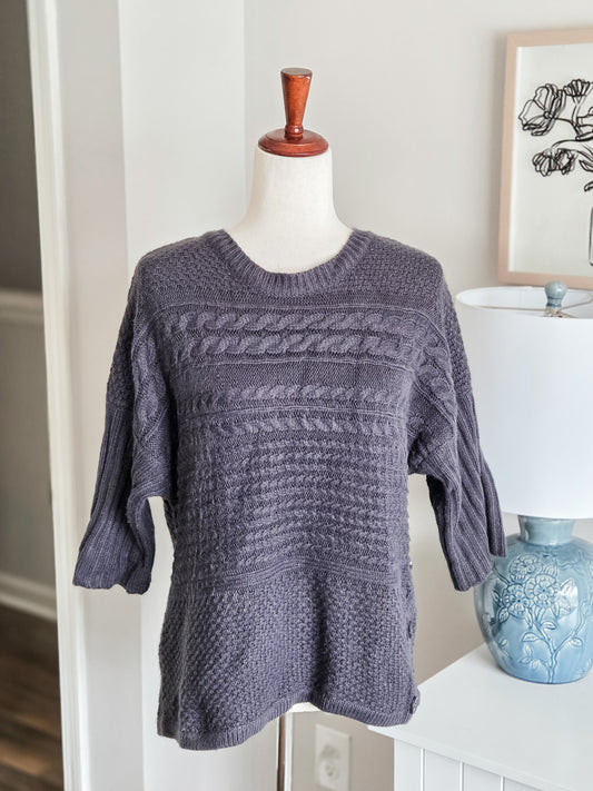 Gray Elbow Sleeve Sweater L