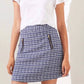 Blue Textured Skirt 2/4