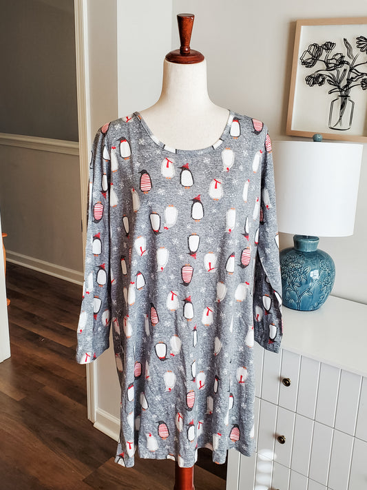 NWT Gray Penguin Nightgown M