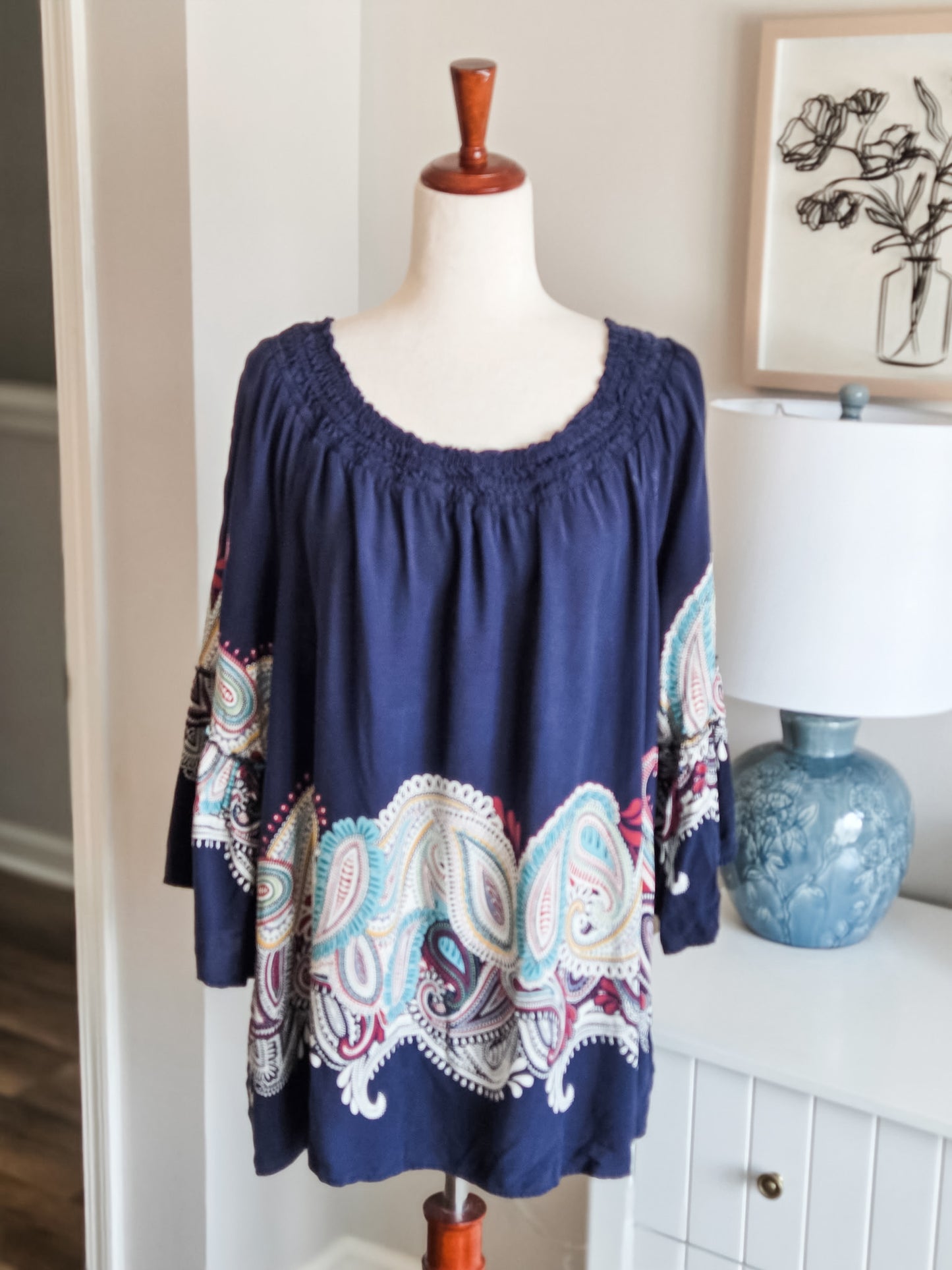 Navy Print Top 18/20W