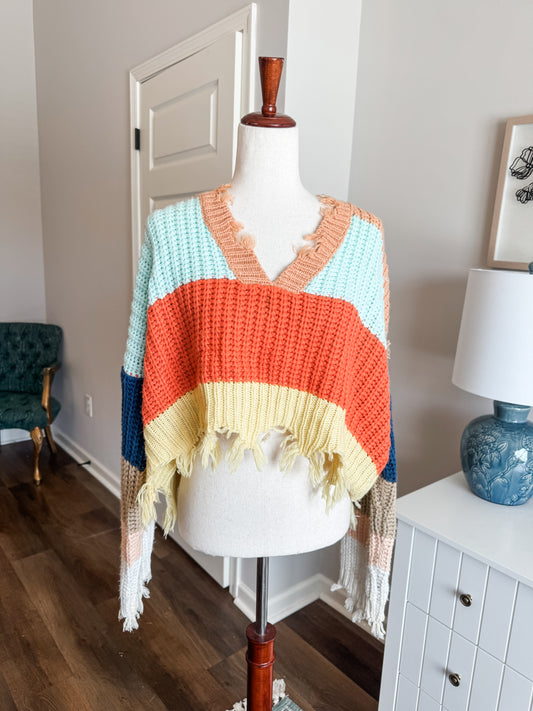 Multi Color Cropped Sweater S