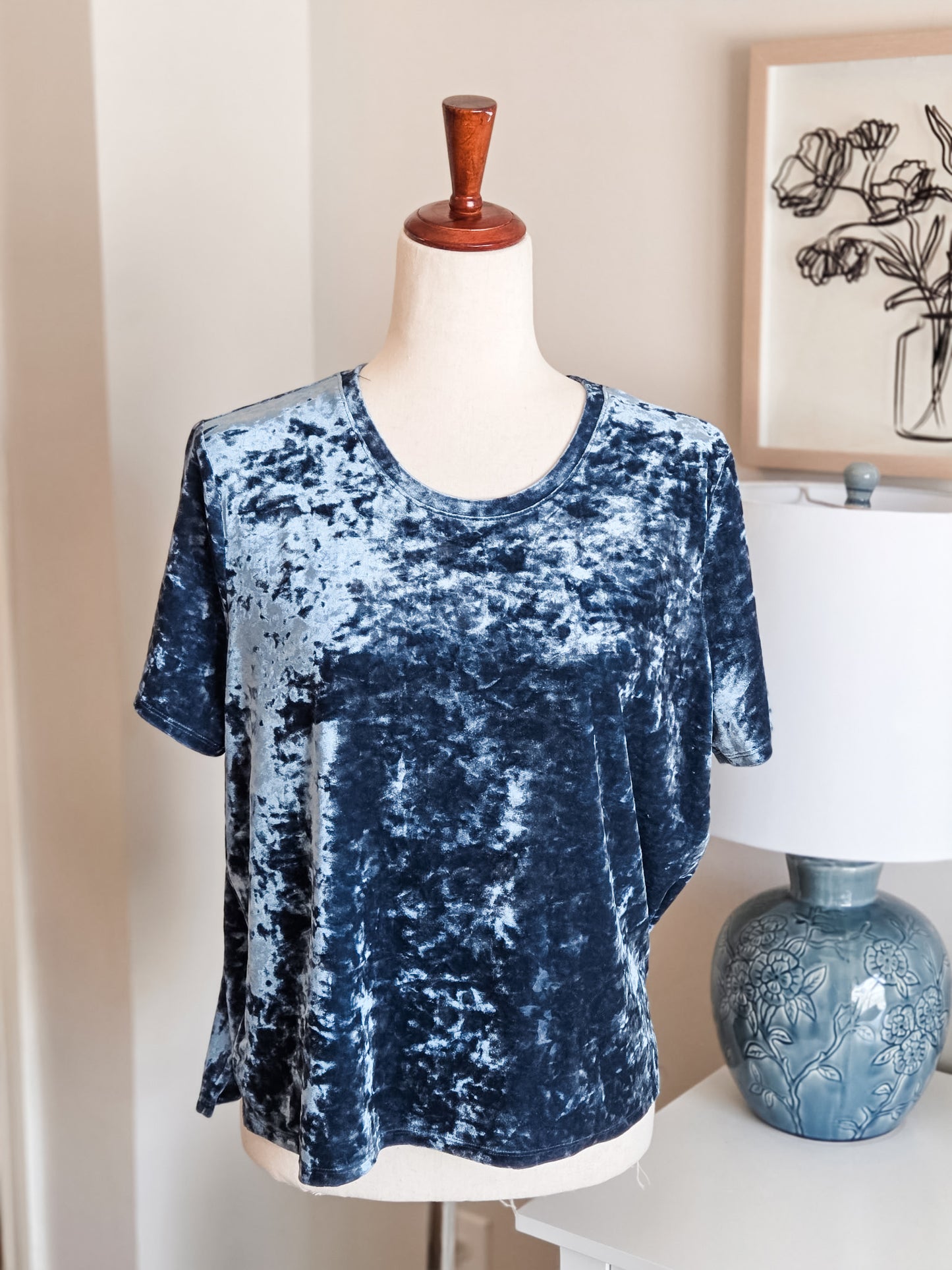 Teal Velvet Top XXL