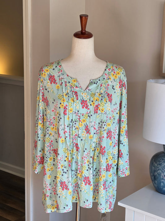Mint Floral Blouse PXL