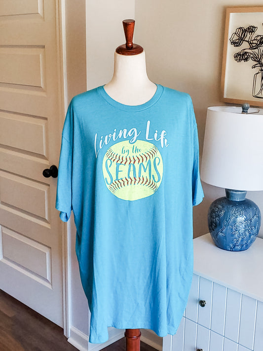 Blue Softball Tee 3X