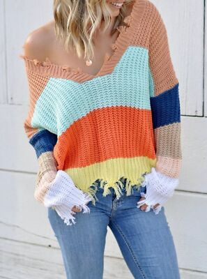Multi Color Cropped Sweater S