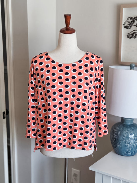 Coral Black Print Top M