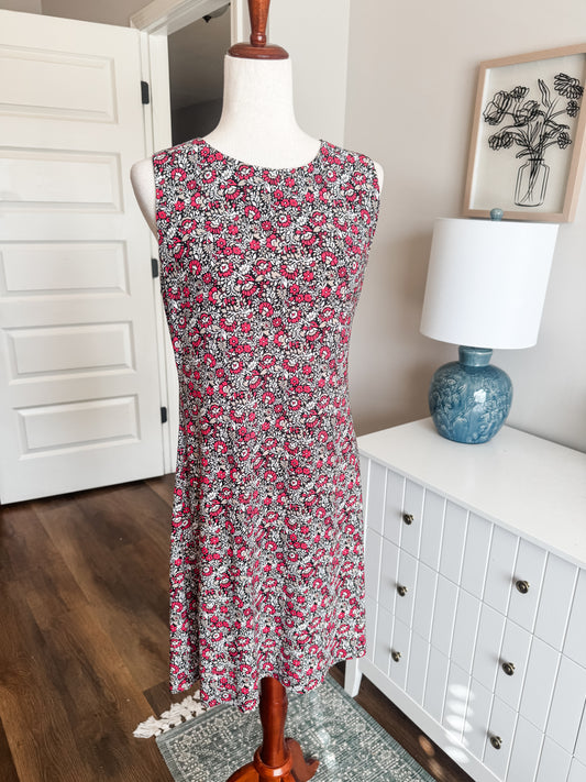 Pink Brown Black Floral Dress 8
