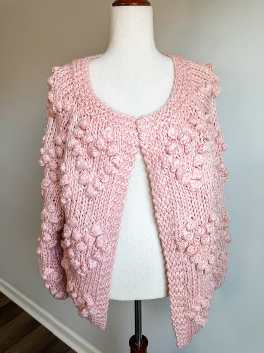 Pink Pompom Cardigan