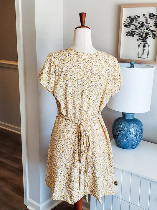 Yellow Floral Dress L