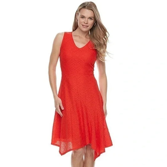 Reddish Orange Lace Dress S