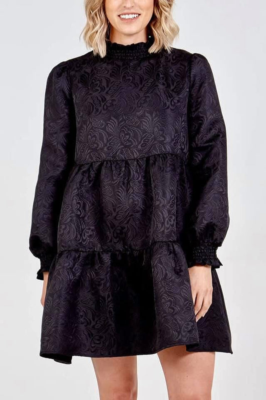 Black Embossed Dress 12