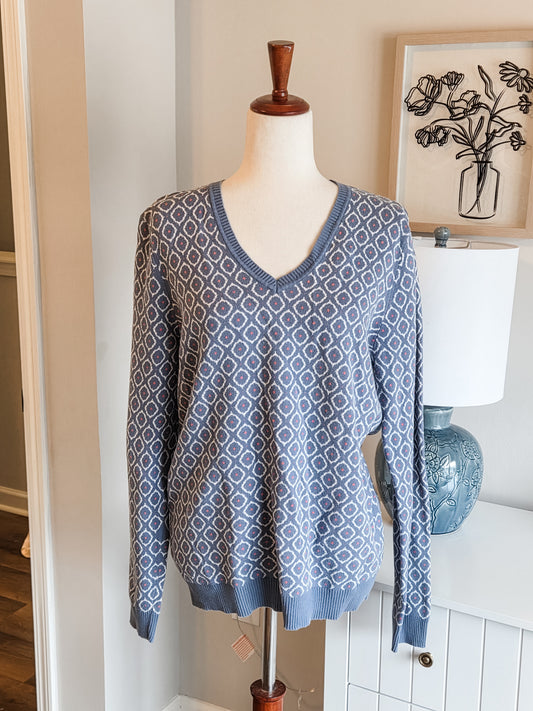 Periwinkle Cotton Sweater XL