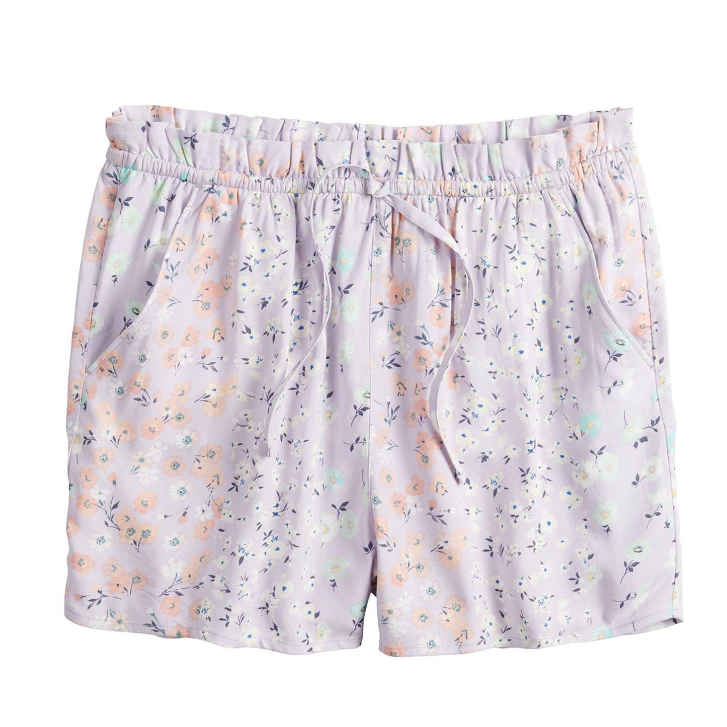 Purple Floral Shorts M