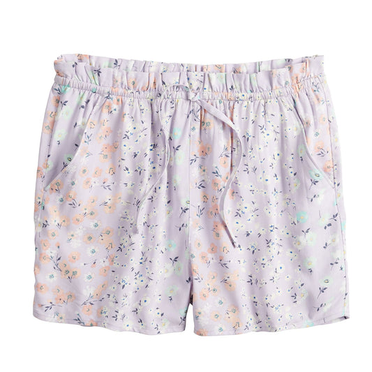Purple Floral Shorts M