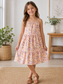 Peach Floral Dress Youth 8