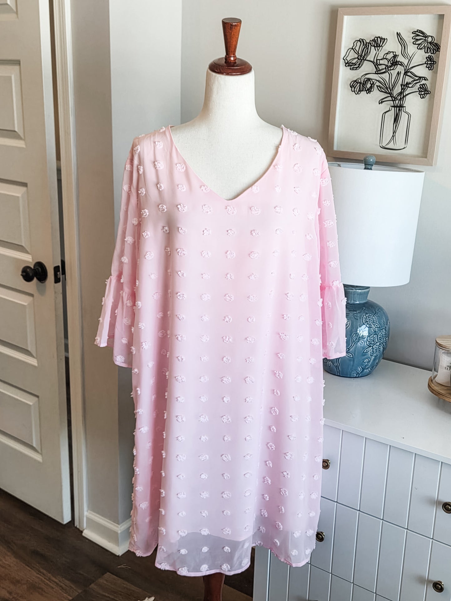 NWT Pink Textured Dress XL