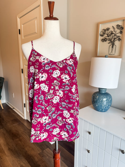 Maroon Floral Tank M