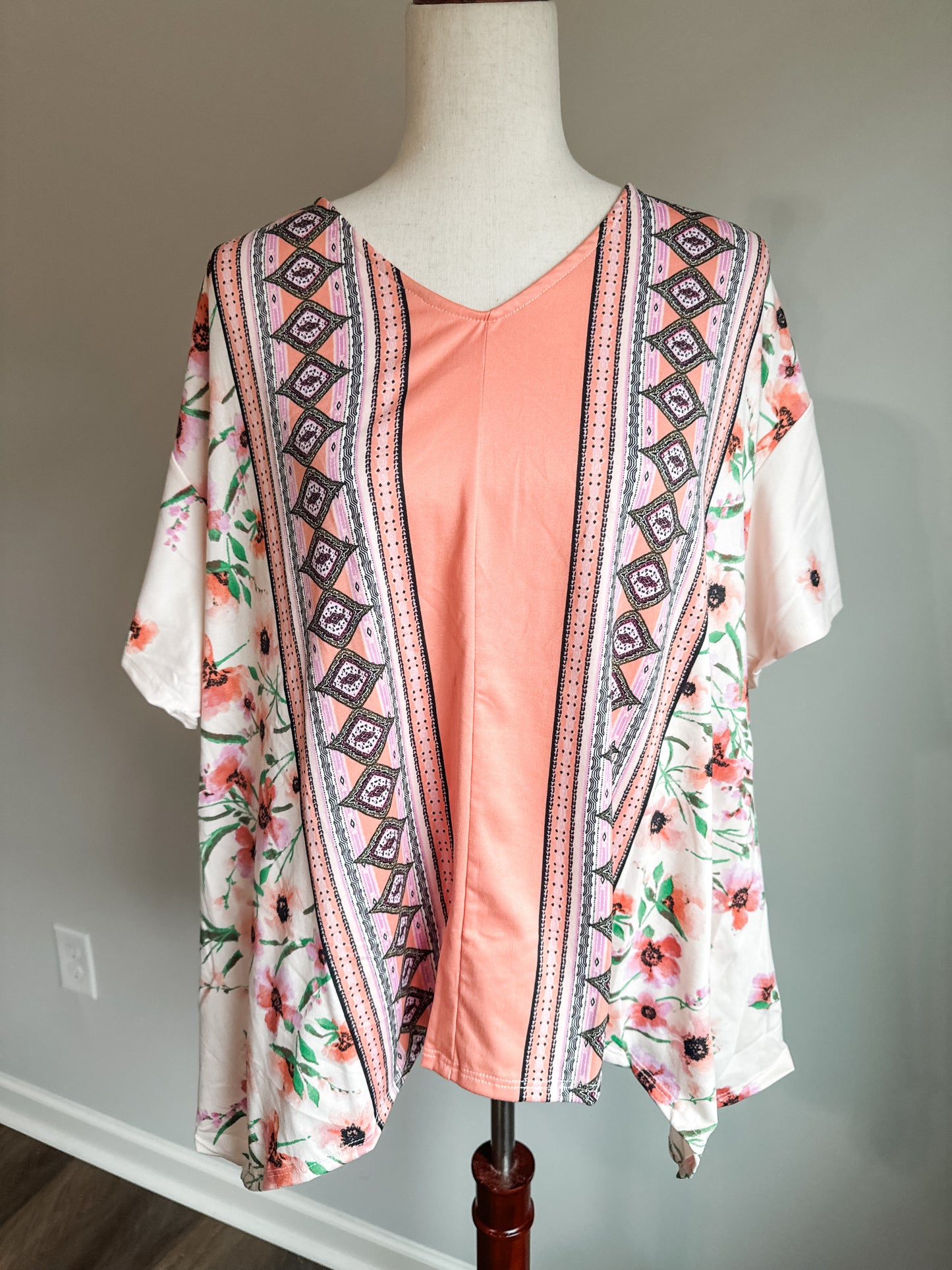 Pink Multi Print Top XL