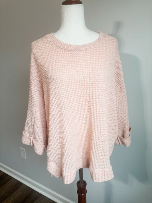 Pink Waffle Knit Top S