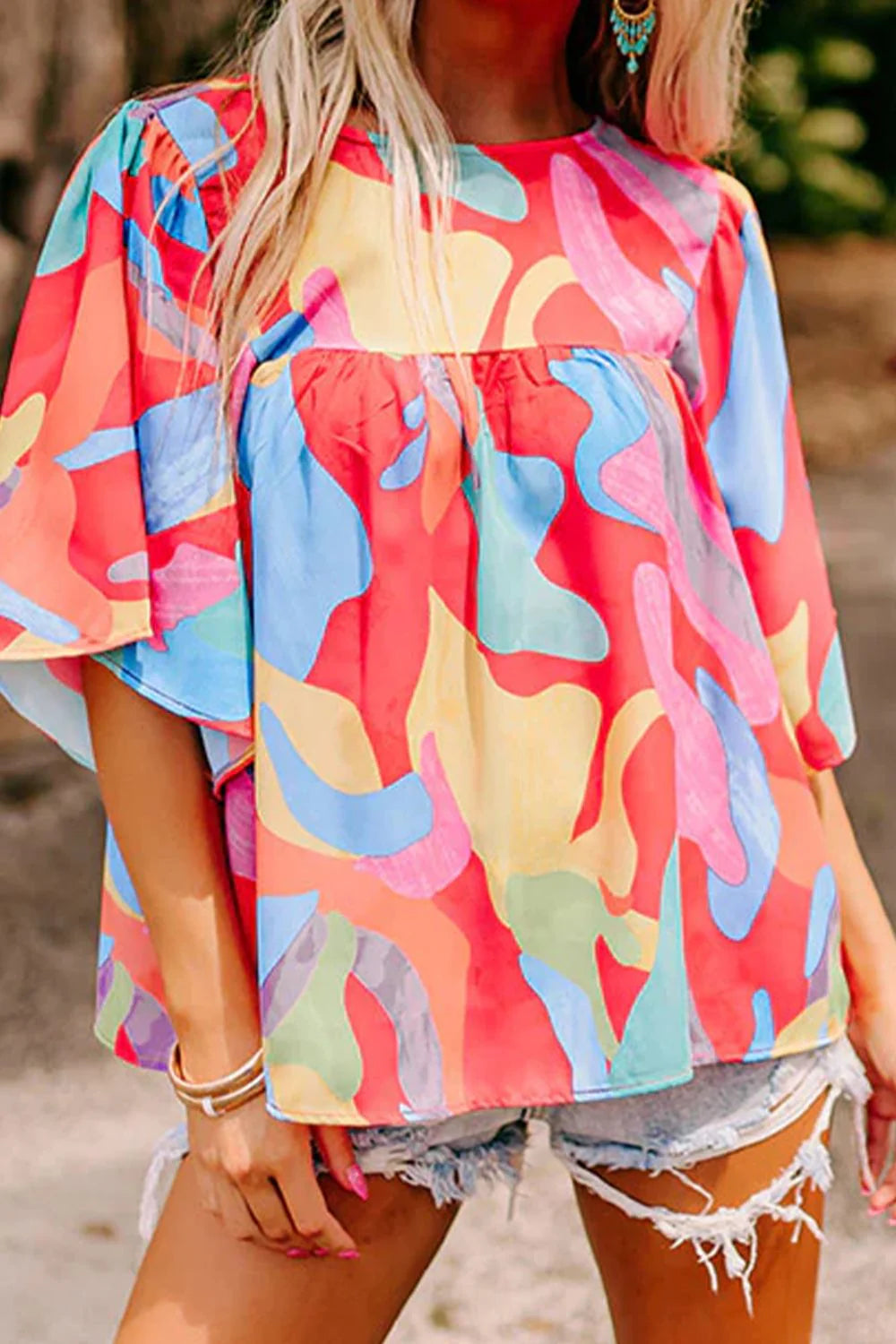 Multi Color Print Top S