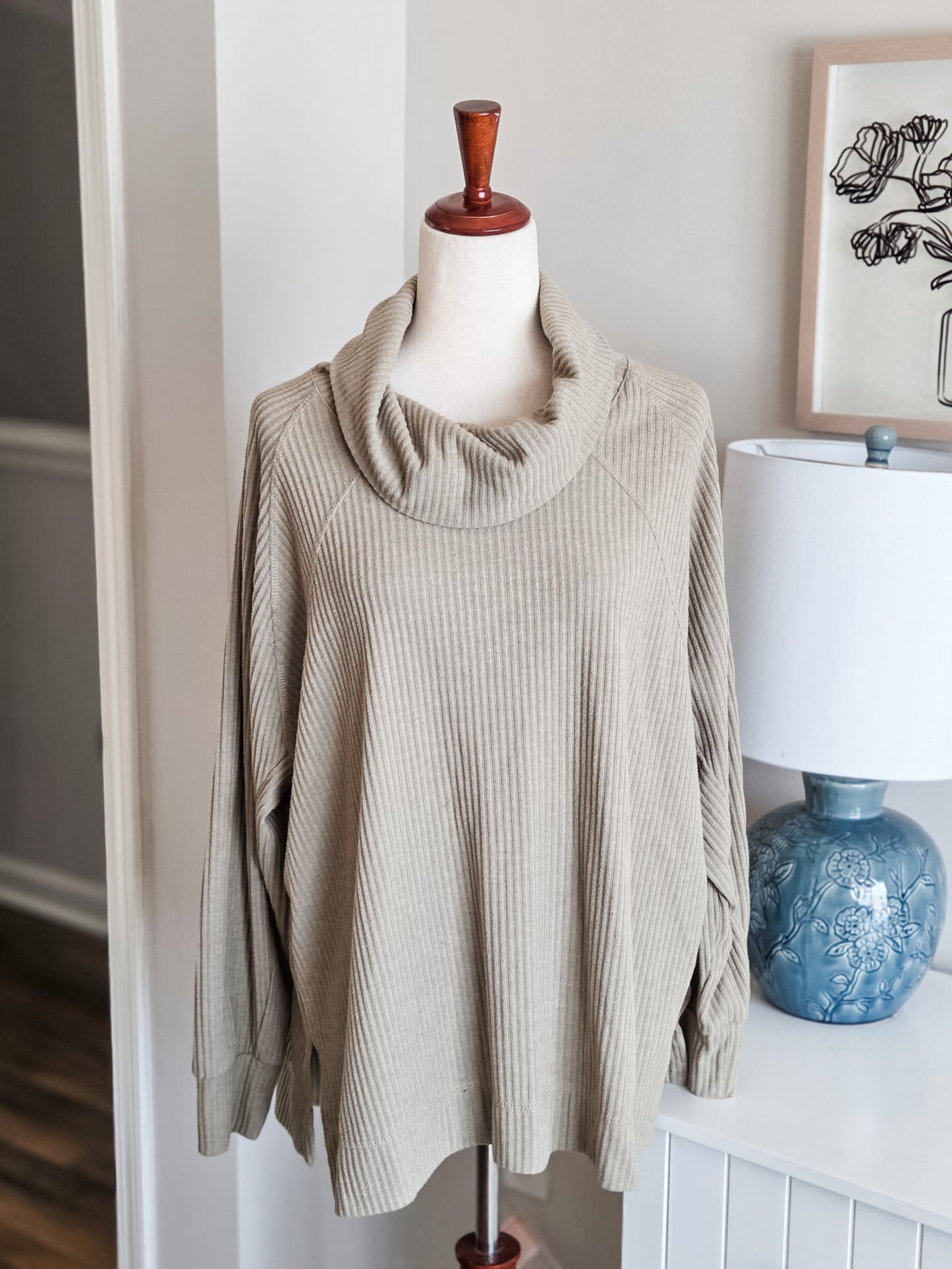Brown Ribbed Top L