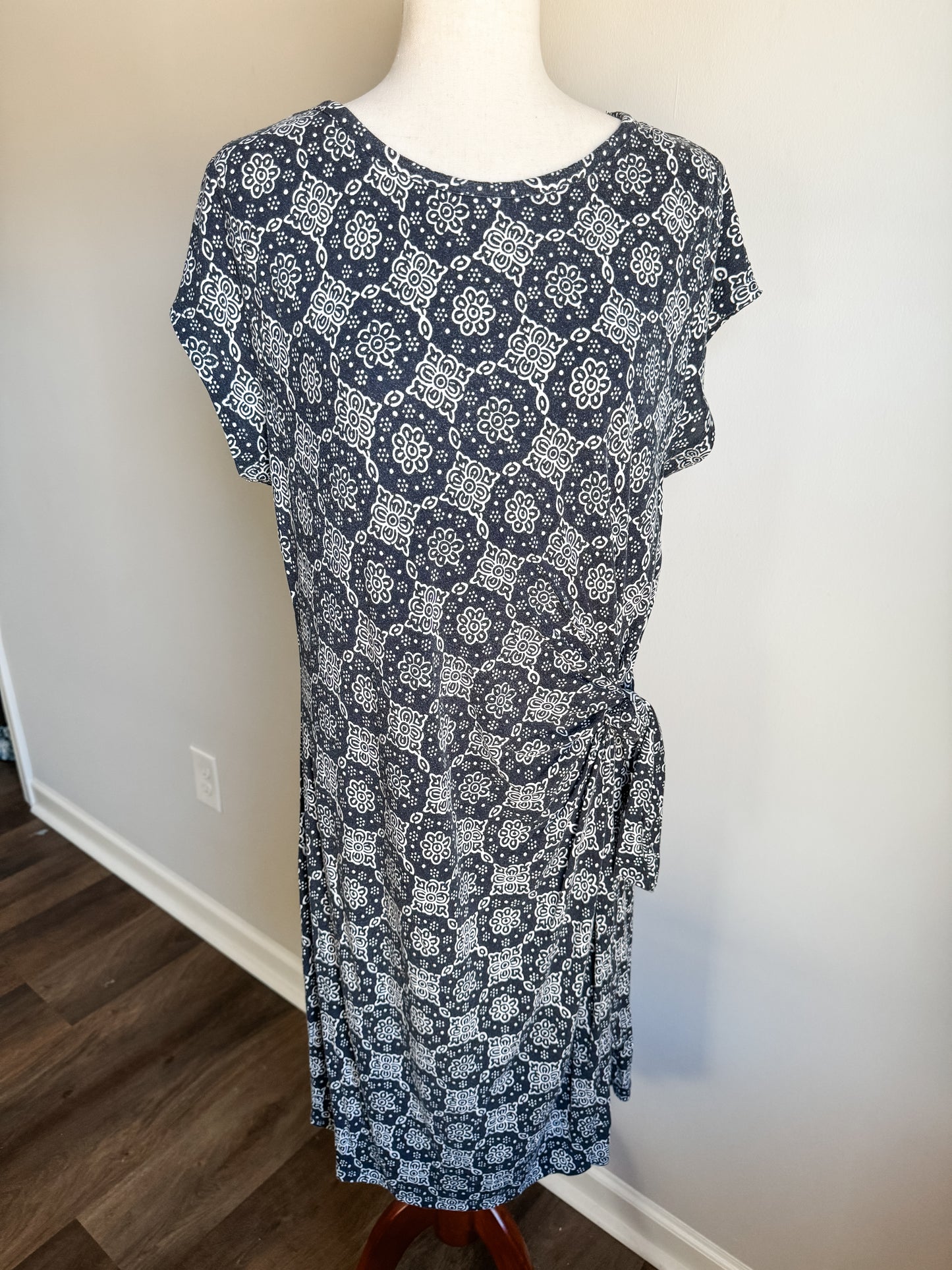 Navy Print Dress XXLP