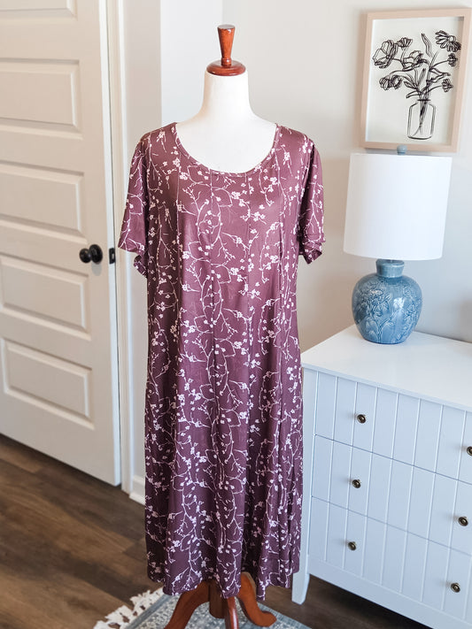 NWT Brown Floral Dress 2X