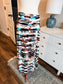Coral Blue Black Maxi Skirt M