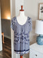 Navy White Floral Top M