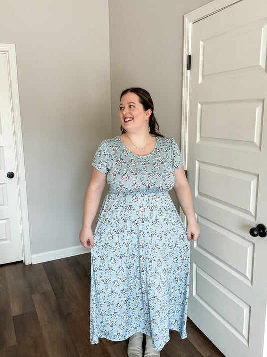 Blue Floral Maxi Dress