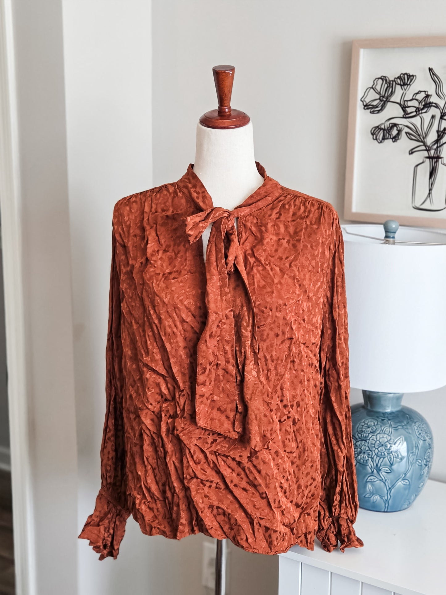 Copper Animal Print Blouse 12