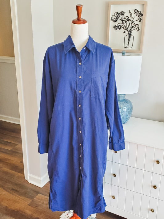 Navy Cotton Dress L