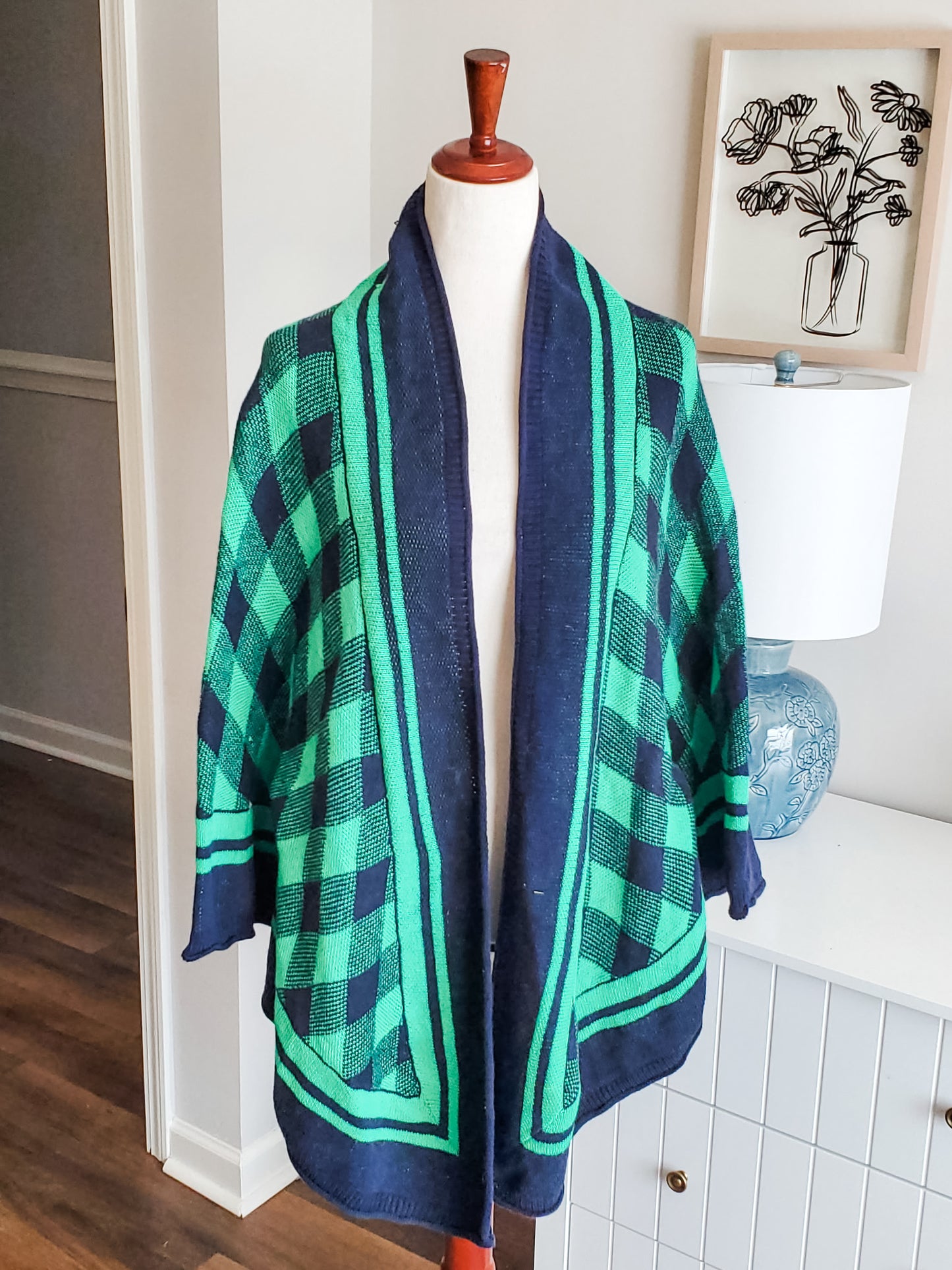 Green Navy Cardigan OS
