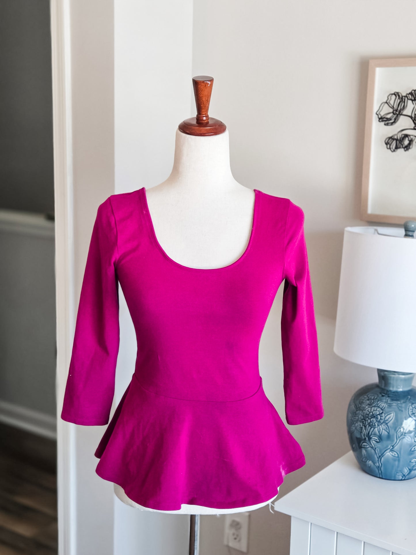 Magenta Peplum Top S