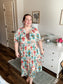 NEW Green Red Orange Print Dress