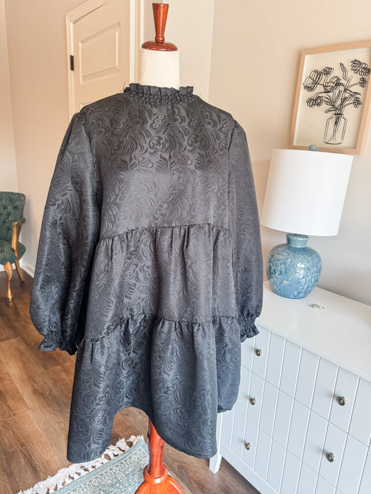 Black Embossed Dress 12